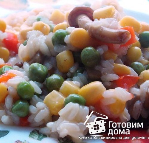 Овощи с рисом (быстрый гарнир или полноценное постное блюдо)