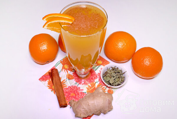 Вкусный и полезный имбирный напиток с апельсинами - для иммунитета фото к рецепту 8