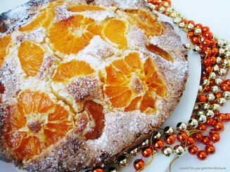 Пирог "Зимняя сказка" с мандаринами и шоколадом