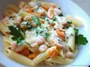 Паста с креветками и рыбным пюре