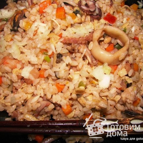 Сифудо тяхан - жареный рис с морепродуктами по-японски