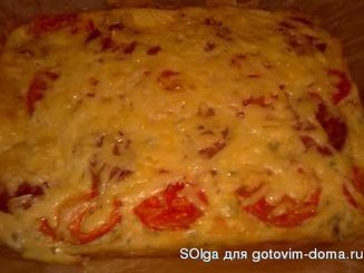 Творожно-хлебная запеканка с сыром и помидорами