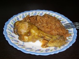 Капуста, запечённая в духовке с курочкой