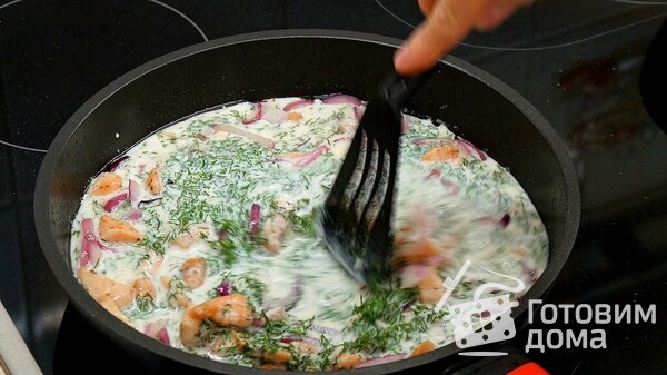 Манная каша с чесноком и укропом, или Курица в соусе по мотивам Шкмерули фото к рецепту 8