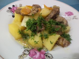 Рагу с печенью и овощами