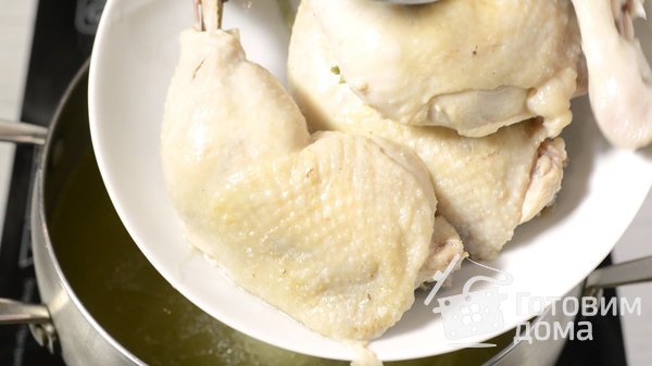 Блинчики с курицей, грибами и сыром фото к рецепту 7
