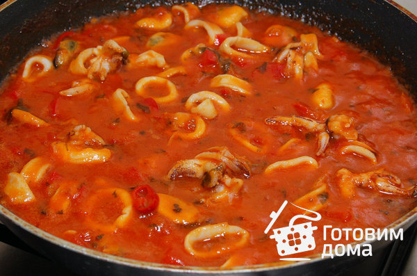 Спагетти с морепродуктами фото к рецепту 5