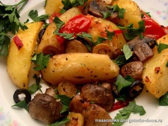 Пикантный картофель запеченный в духовке