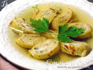 Куриный бульон с блинчиками
