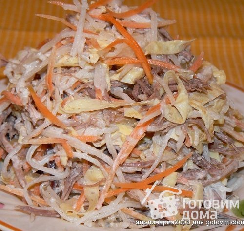 Мясной салат с дайконом «Загадка»