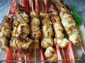 Куриный шашлычок в горчично-сметанном маринаде