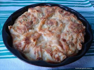 Милина (Болгарская запеканка из лаваша с соленым творогом)