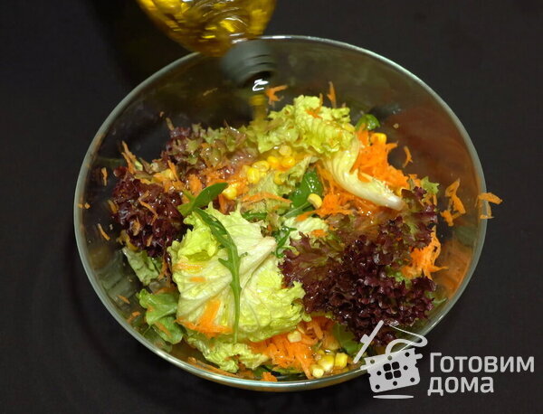 Салат с семгой и цитрусовой заправкой фото к рецепту 9