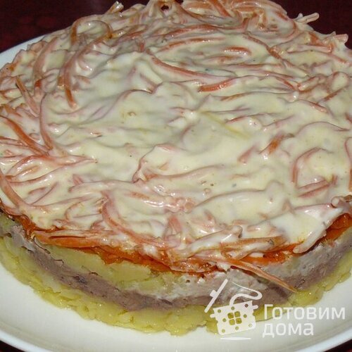 Слоеный салат с морковью &quot;по-корейски&quot;