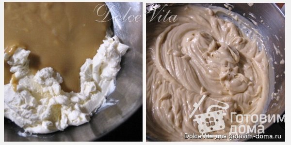 Блинный торт с кремом из маскарпоне и ягодным соусом фото к рецепту 4