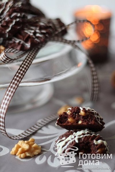 Шоколадное печенье с грецким орехом и корнем имбиря фото к рецепту 3