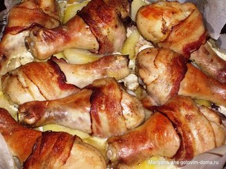 Курица с беконом