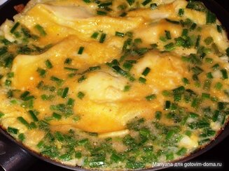 Яичница с зеленым луком