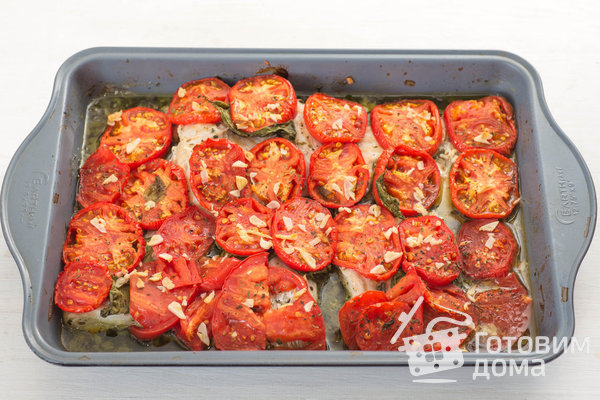 Рыба в духовке со шпинатом и помидорами фото к рецепту 5