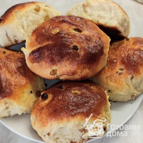 Мягкие и нежные домашние булочки с изюмом