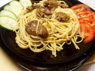 Паста с куриной печенью