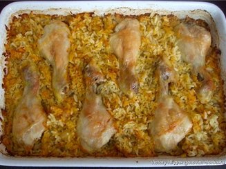 Окорочка с рисом в духовке