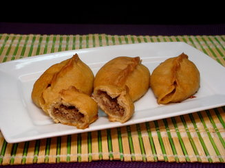 Открытые пирожки с сыром и зеленью