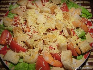 Салат "Цезарь" с креветками
