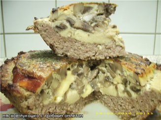 Куриное лукошко с грибным омлетом
