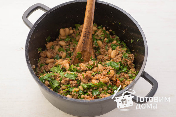 Конвертики с мясом и фасолью в лаваше фото к рецепту 7
