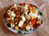 Персики с сыром, мёдом, орехами.
