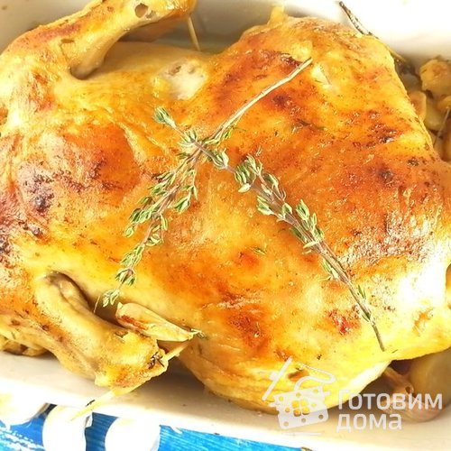Запеченная курица с 40 зубчиками чеснока