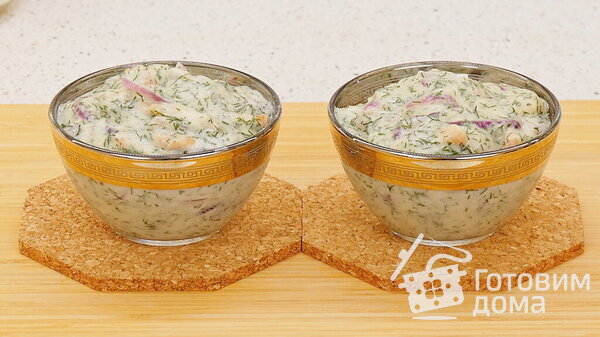Манная каша с чесноком и укропом, или Курица в соусе по мотивам Шкмерули фото к рецепту 10