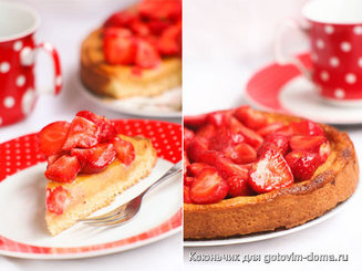 Mazarin, марципановый пирог с клубникой