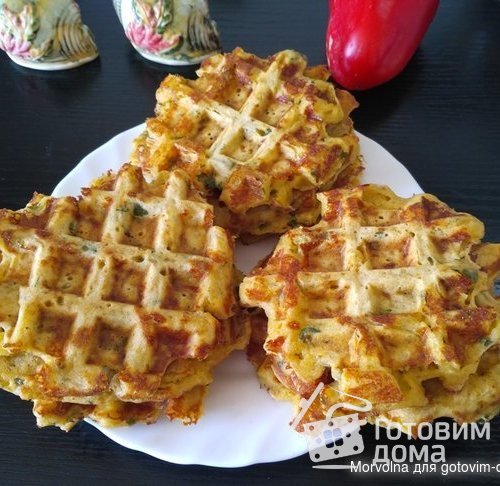 Сырные вафли с зеленью