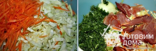 Летний капустный салат с беконом фото к рецепту 3