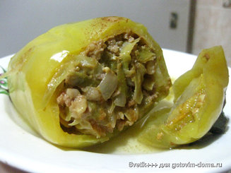 Перцы, фаршированные капустой с фаршем
