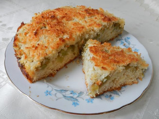 Ревенный пирог с кокосовой глазурью
