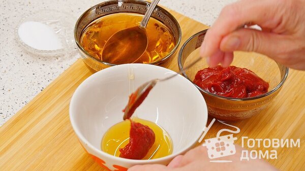 Рецепт приготовления любого мяса (сосисок, креветок, грибов, овощей) за 15 минут в томатно-медовом соусе фото к рецепту 3