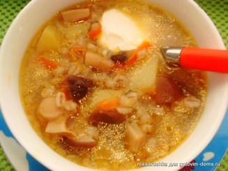 Грибной суп с перловкой