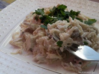 Фарфалле с шампиньонами