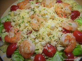 Салат "Цезарь" с креветками