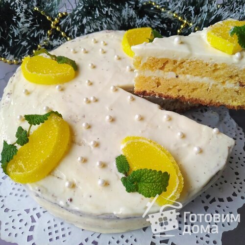Новогодний лимонный торт