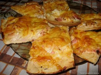Фламмкухен из Эльзасса - пирог с луком, беконом и сыром