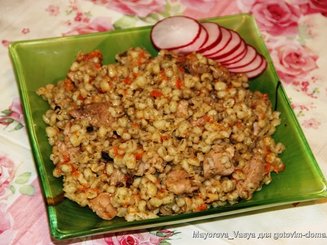 Перловая каша в казане