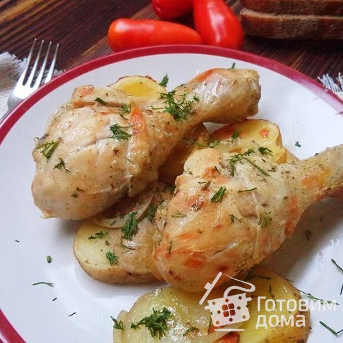 Куриные ножки с картошкой в духовке