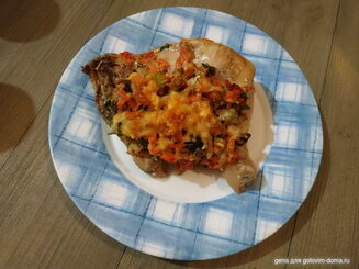 Курица, фаршированная овощами