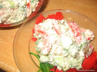 Салат грибной с перцем