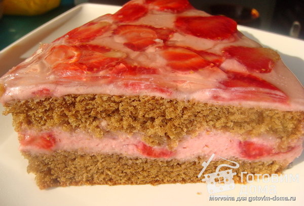 Торт-суфле с клубникой фото к рецепту 6