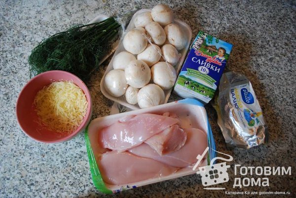 Куриная грудка с сюрпризом  под сырным соусом фото к рецепту 1